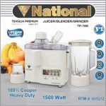 National 3-in-1 Juicer, Blender & Grinder TP-786 – 1500W Heavy Duty 100% Copper Motor with Lifetime Warranty Tehsilia Premium