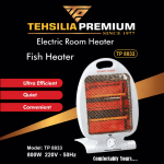Tehsilia Premium TP 8833 Fish Heater – Electric Room Heater – Dual Power 400W/800W – Ultra-Efficient, Quiet & Portable Heating